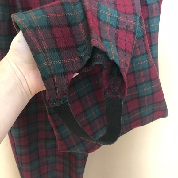 VINTAGE Casablanca Red /Green Plaid Pants with Stirrups Size 10 - Picture 3 of 6